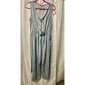 Inspired Heart  Women's Sleeveless Pant Romper Suit. Size M. Light blue